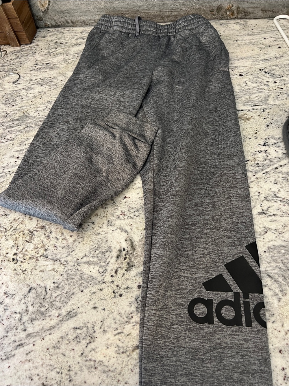 adidas Gray Logo Jogger Sweatpants for Kids
